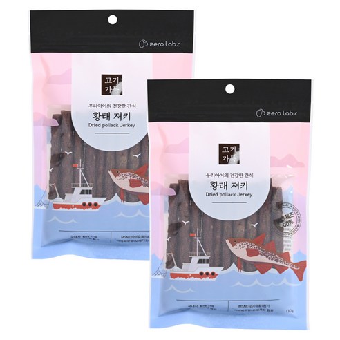 제로랩스 강아지용 고기가득 스틱져키 130g, 황태 맛, 2개