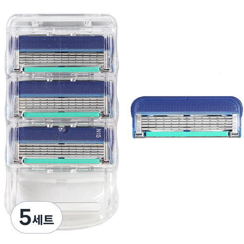 온비유 질레트 호환 프리미엄 밀착 5중 면도날 퓨전 매뉴얼, 4개입, 5세트