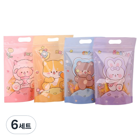 아트조이 구디백 스탠딩 지퍼백 간식봉투 4종 x 12p + 2p 랜덤발송 세트, 우주여행, 6세트