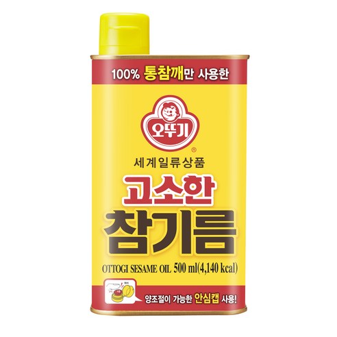 오뚜기 고소한 참기름 캔, 500ml, 1개