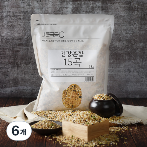 바른곡물 건강혼합 15곡, 2kg, 6개