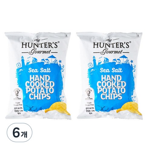 헌터스고메 씨솔트 포테이토칩, 125g, 6개