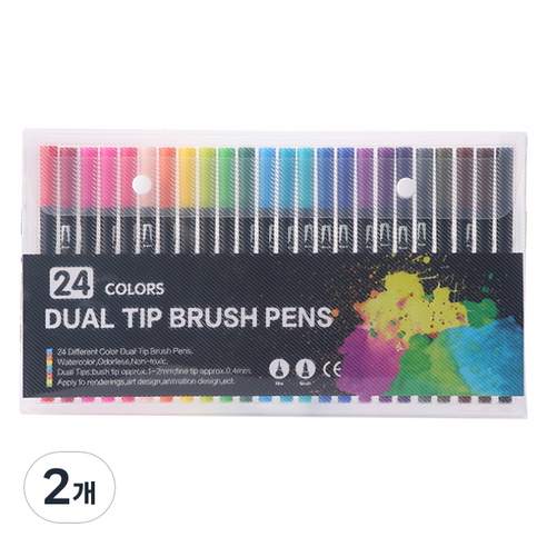 동아피엠에스 DUAL TIP BRUSH PENS, 2개, 24색
