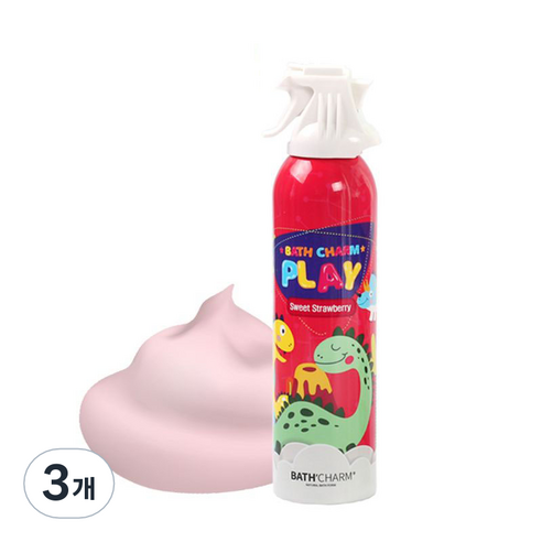 바스참 플레이 버블 클렌저 스윗 스트로베리 향, 200ml, 3개