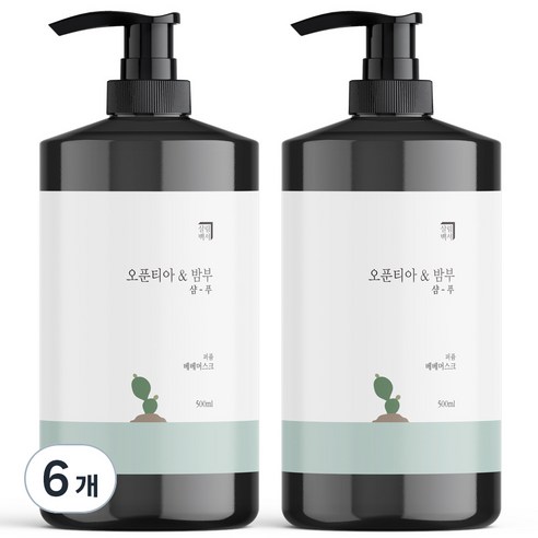 살림백서 오푼티아 앤 밤부 퍼퓸 샴푸 베베머스크, 500ml, 6개