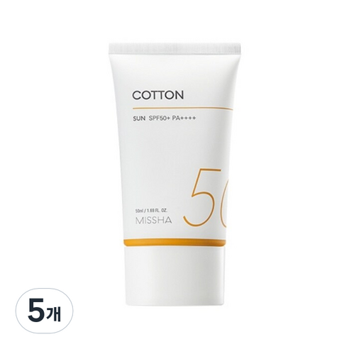 미샤 올 어라운드 세이프 블록 코튼선크림 SPF50+ PA++++, 50ml, 5개