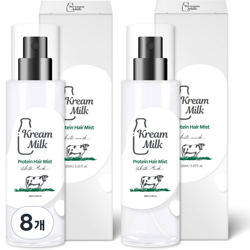 크림밀크 단백질 헤어 미스트 화이트머스크향, 8개, 105ml