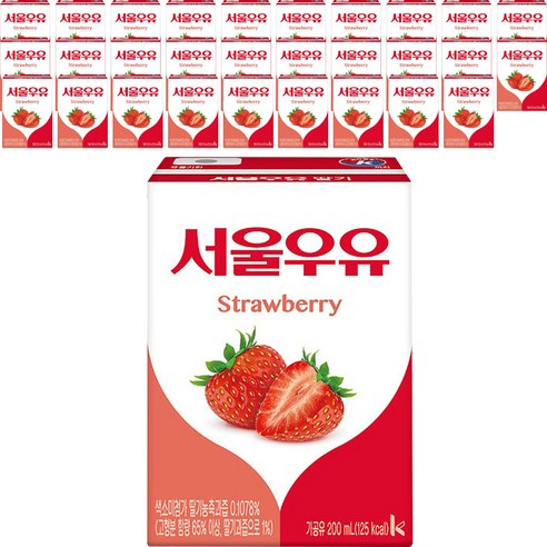 서울우유 멸균딸기우유200ml, 200ml, 144개