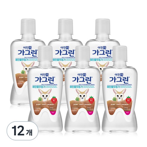 가그린 어린이용 구강세정제 딸기향 이미지 랜덤발송, 380ml, 12개