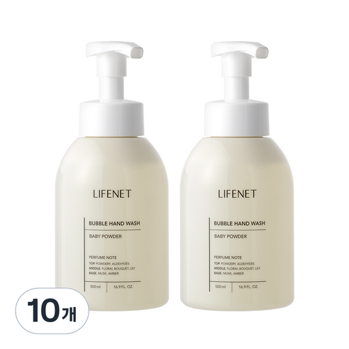 라이프넷 버블 핸드워시 베이비 파우더, 500ml, 10개