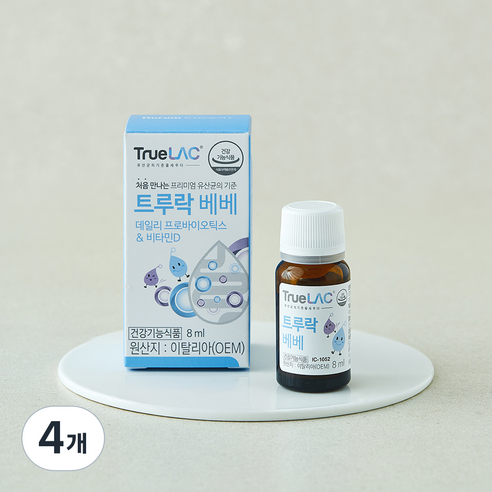 [로켓프레시] 트루락 베베 드롭 액상 유산균 비타민D, 4개, 8ml