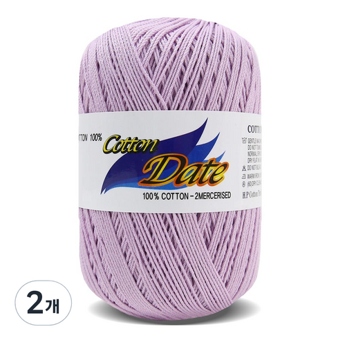니뜨 코튼 데이트 실 75g, 943 연보라, 2개