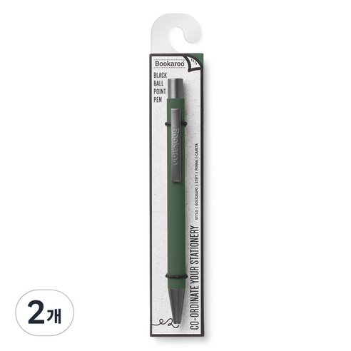 이프 블랙유성잉크 부카루 볼펜 0.7mm, 포레스트그린, 2개