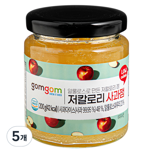 곰곰 저칼로리 사과잼, 200g, 5개