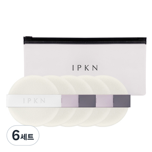 입큰 스킨피니쉬 후로킹 팩트 퍼프 5p + 파우치 세트, 혼합색상, 6세트