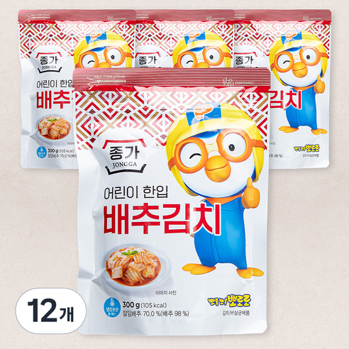 종가집 어린이 한입 배추김치, 300g, 12개