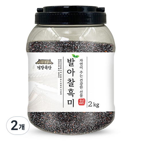 건강곡간 발아찰흑미, 2kg, 2개