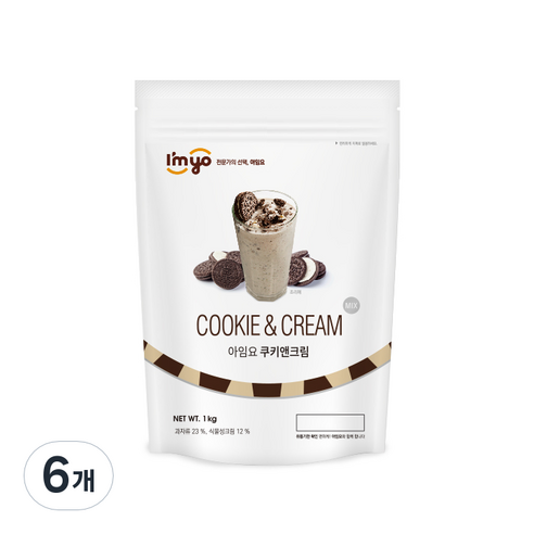 아임요 쿠키앤크림 파우더, 1kg, 6개