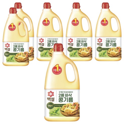 백설 2배 바삭 콩기름, 1.8L, 6개