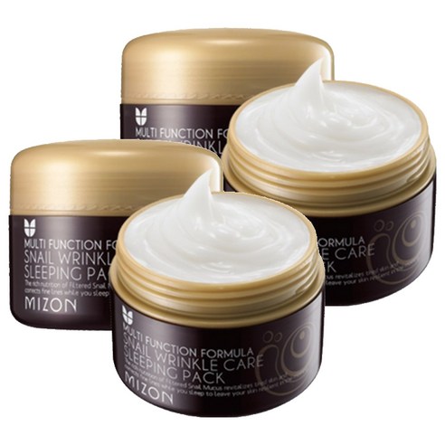 미즈온 스네일 링클케어 슬리핑 팩, 76g, 2개