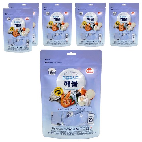 해표 한알레시피 해물, 80g, 6개
