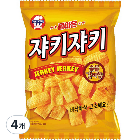 빙그레 쟈키쟈키 숯불갈비향, 70g, 4개