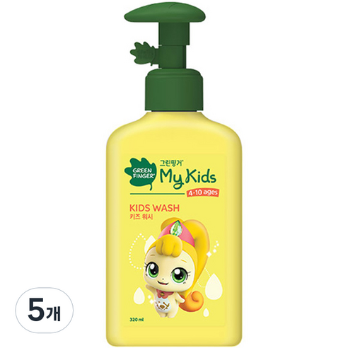 그린핑거 마이키즈 캐치티니핑 워시, 320ml, 5개