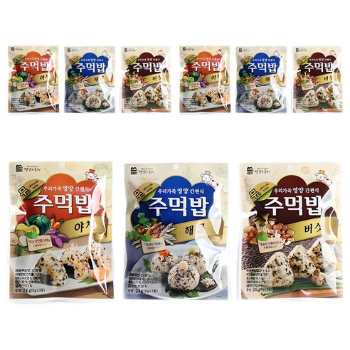 맛있는풍경 주먹밥 야채 + 버섯 + 해물, 72g, 3세트