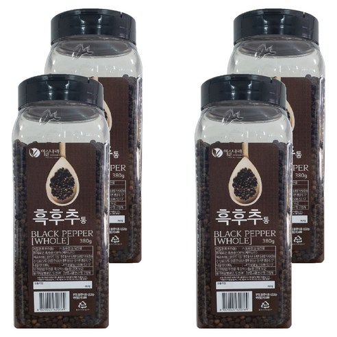 이슬나라 통 흑후추, 380g, 4개