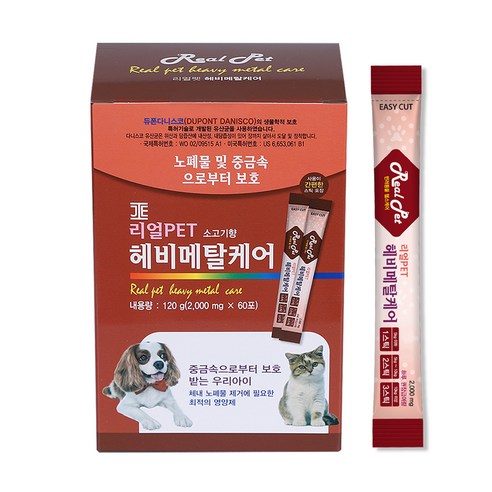 리얼펫 강아지 고양이 헤비메탈케어 영양제 60포, 1박스, 1개, 종합건강