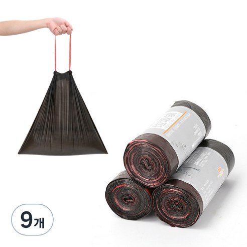홈앤코 끈 쓰레기봉투 대용량 검은색 270매, 9개, 10L