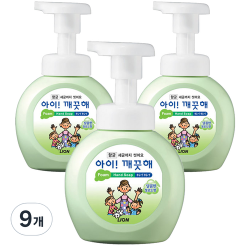 아이깨끗해 항균 거품 핸드솝 청포도, 250ml, 9개