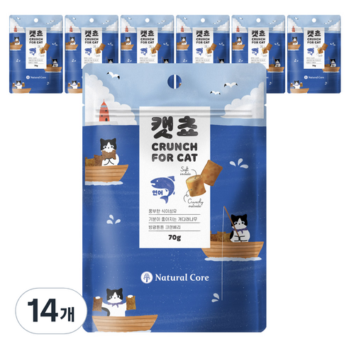네츄럴코어 캣쵸 고양이 간식, 14개, 연어