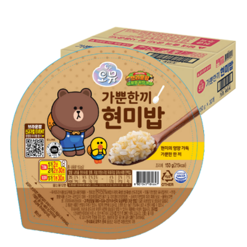 오뮤 가뿐한끼 현미밥, 150g, 30개