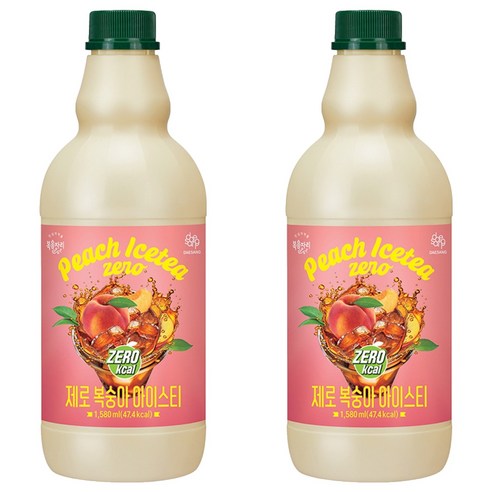복음자리 제로 복숭아 아이스티, 1.58L, 2개