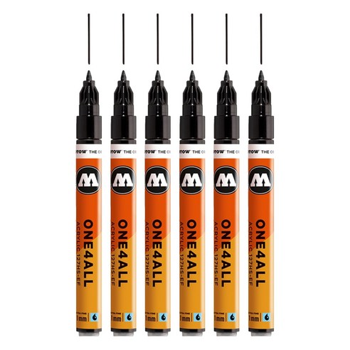 모로토우 원포올 아크릴마카 1mm 127HS 180 signal black, 1색, 6개