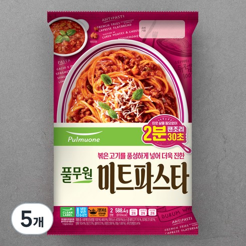 풀무원 생미트스파게티 2인, 588.4g, 5개