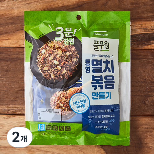 풀무원 품질인증 3분간편 통영멸치 볶음 만들기, 220g, 2개