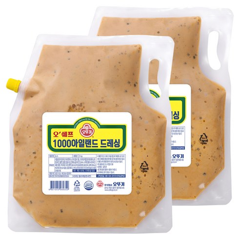오뚜기 1000 아일랜드 드레싱, 2개, 2kg