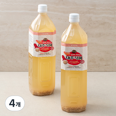 맑은 엿기름 16시간 윤성순 장모님 국내산 대추식혜, 1.5L, 4개