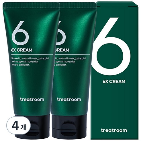 트리트룸 식스엑스크림 노워시 헤어 팩 트리트먼트, 4개, 100ml
