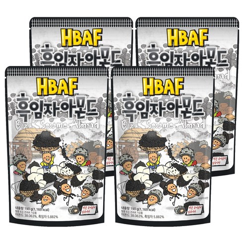바프 흑임자 아몬드, 190g, 4개