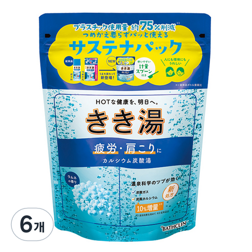 키키유 칼슘 탄산입욕제 라무네향, 360g, 6개