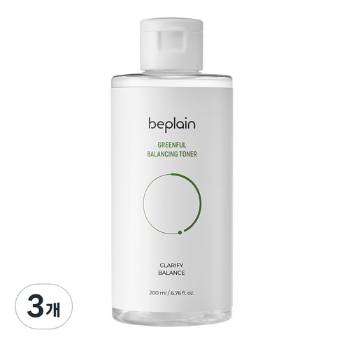 비플레인 녹두 밸런싱 토너, 3개, 200ml