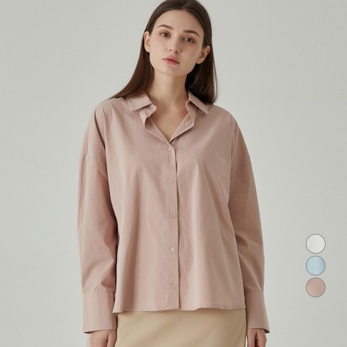 ELLE PARIS 베이직 루즈핏 코튼 셔츠