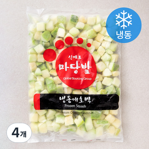 마당발 애호박 다이스 (냉동), 1kg, 4개