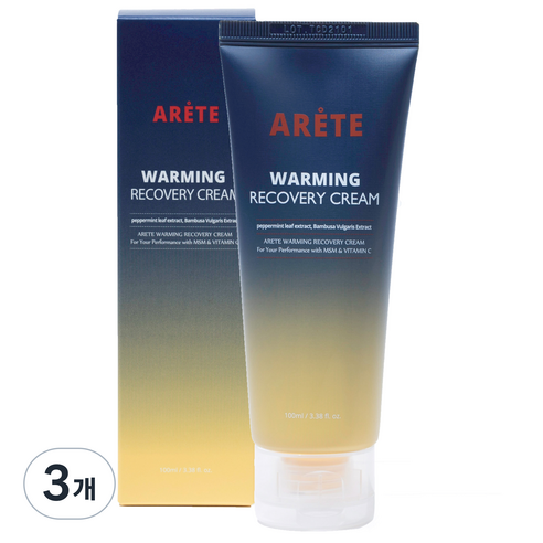 아레떼 워밍리커버리크림 스포츠크림, 3개, 100ml