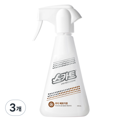 스카트 유한킴벌리 섬유탈취제 우디 베르가못, 380ml, 3개