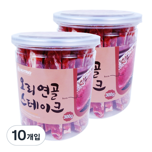 뉴트리오 스테이크 반려견 간식, 오리연골맛, 300g, 10개