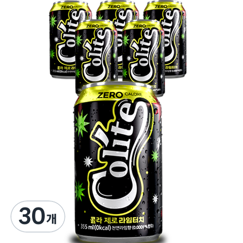 콜라이트 제로 라임터치 탄산음료, 30개, 355ml